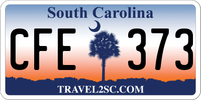 SC license plate CFE373
