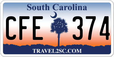 SC license plate CFE374