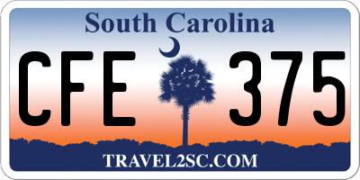 SC license plate CFE375