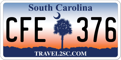 SC license plate CFE376