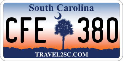 SC license plate CFE380