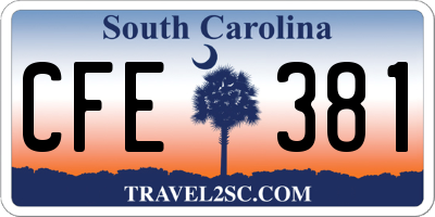 SC license plate CFE381