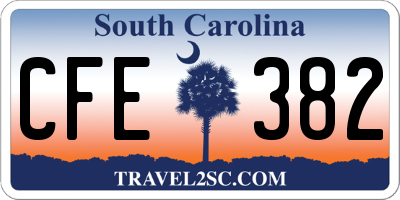 SC license plate CFE382