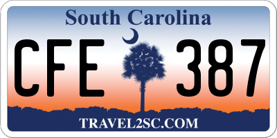 SC license plate CFE387