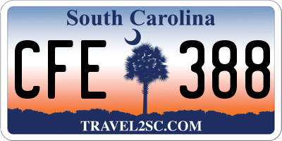 SC license plate CFE388