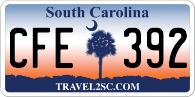 SC license plate CFE392