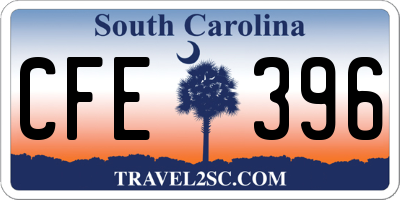 SC license plate CFE396