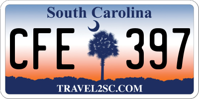 SC license plate CFE397