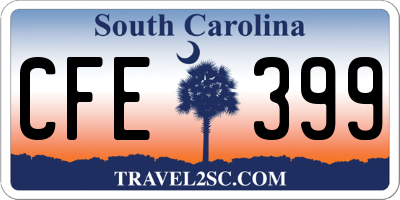 SC license plate CFE399
