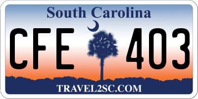 SC license plate CFE403
