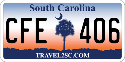 SC license plate CFE406