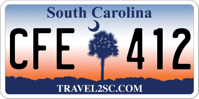 SC license plate CFE412