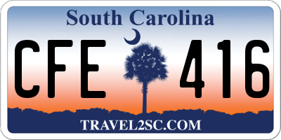 SC license plate CFE416