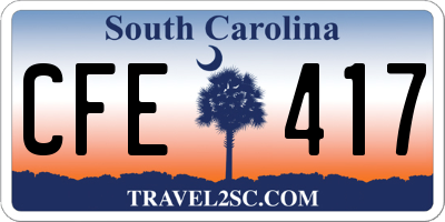 SC license plate CFE417