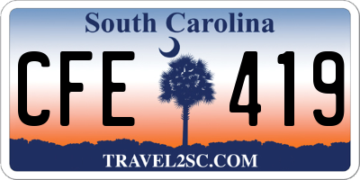 SC license plate CFE419