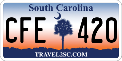 SC license plate CFE420