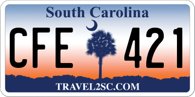 SC license plate CFE421