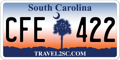 SC license plate CFE422