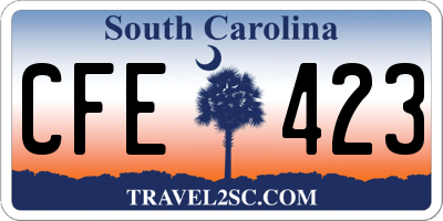 SC license plate CFE423