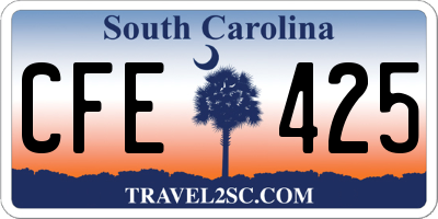 SC license plate CFE425