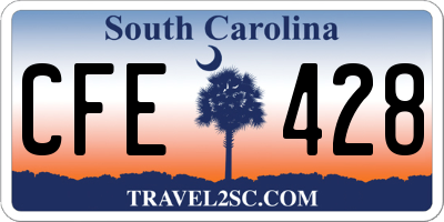 SC license plate CFE428