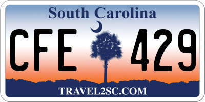 SC license plate CFE429