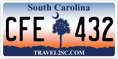 SC license plate CFE432