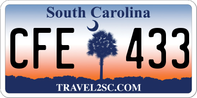 SC license plate CFE433