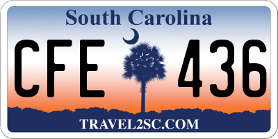 SC license plate CFE436