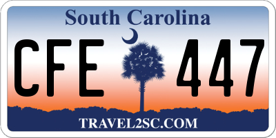 SC license plate CFE447