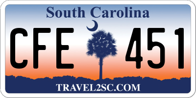 SC license plate CFE451