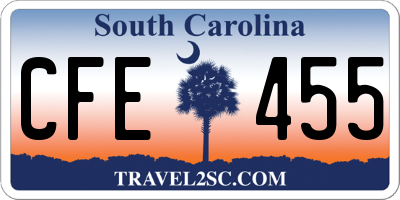 SC license plate CFE455