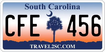 SC license plate CFE456