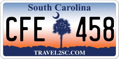 SC license plate CFE458
