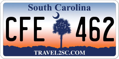 SC license plate CFE462