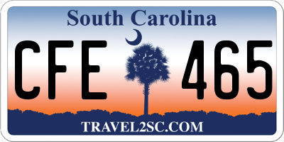 SC license plate CFE465