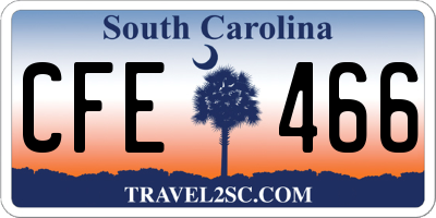 SC license plate CFE466