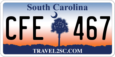 SC license plate CFE467