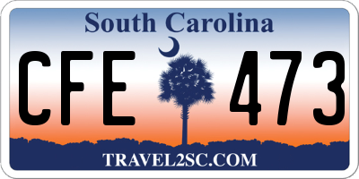SC license plate CFE473