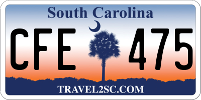 SC license plate CFE475