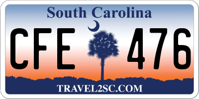SC license plate CFE476