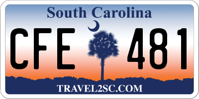 SC license plate CFE481