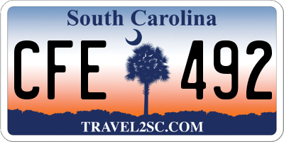 SC license plate CFE492