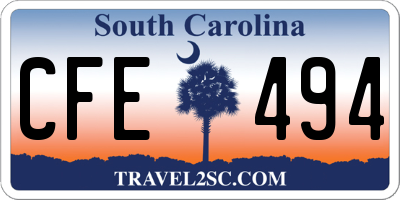 SC license plate CFE494