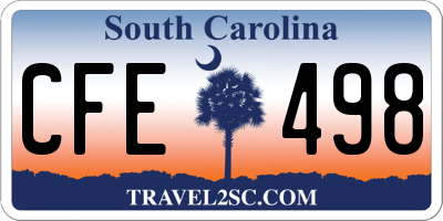 SC license plate CFE498