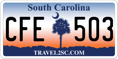 SC license plate CFE503