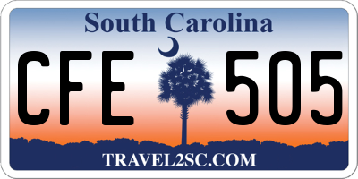 SC license plate CFE505