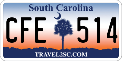 SC license plate CFE514
