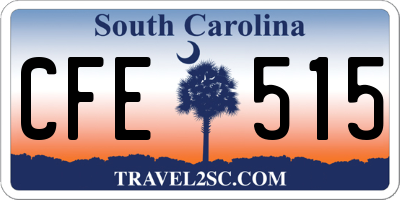 SC license plate CFE515