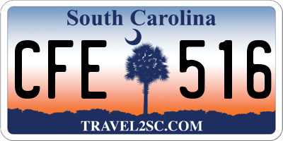SC license plate CFE516